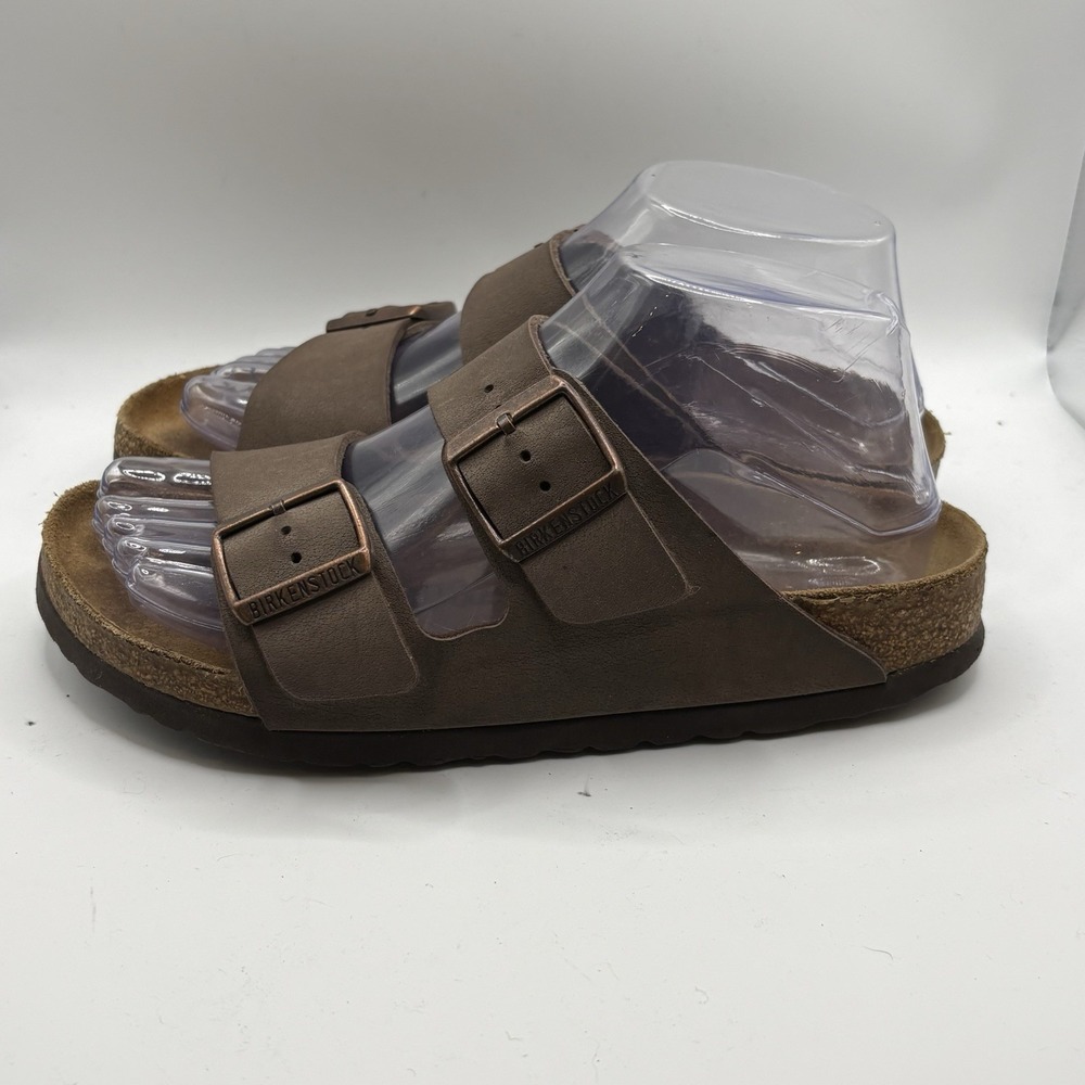 Womens Birkenstock Arizona Brown Leather Slide Sandals Size EU 37/US 6 Buckle